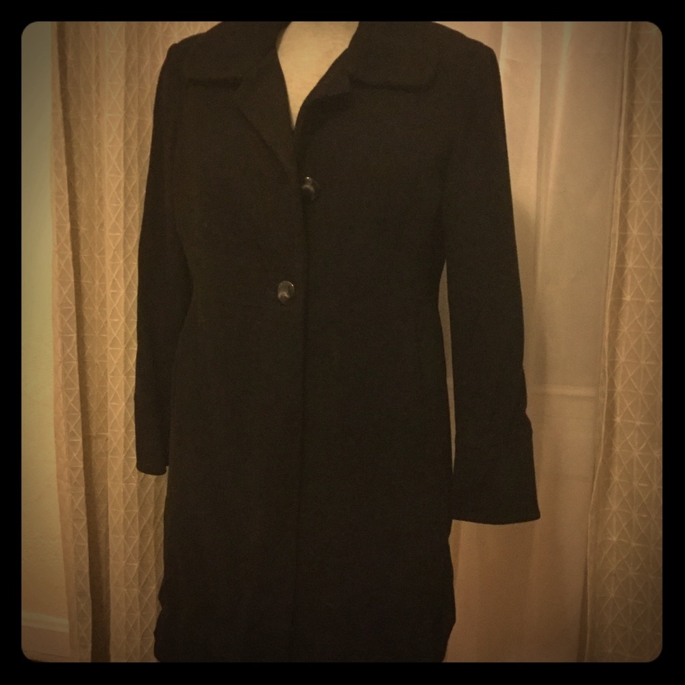 Long wool black coat, perfect condition!